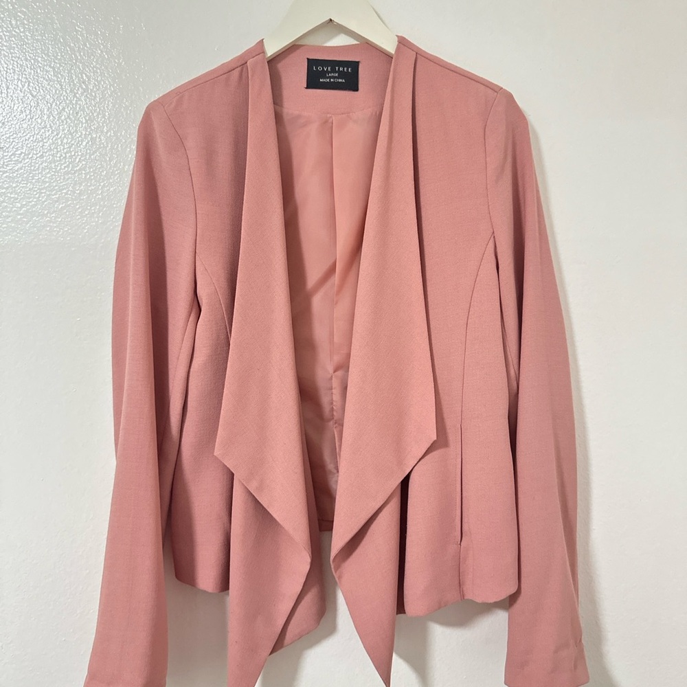 Pink asymmetrical blazer